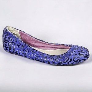 TOMS Purple Animal Print Ballet Flats